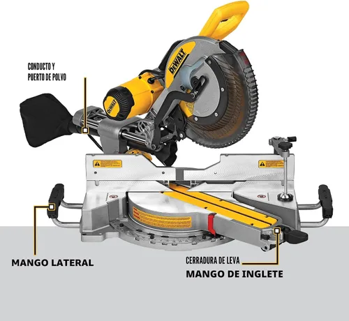 Vista 2 de DEWALT Sierra ingletadora compuesta deslizante, 12 pulgadas (DWS779)