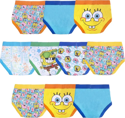 Vista 2 de SpongeBob SquarePants Boys' Tienda Exclusive Underwear Multipacks with Patrick, Squidward and More in Sizes 4, 6, 8, 10 & 12