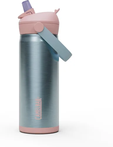 Vista 19 de CamelBak Thrive Flip Straw Kids Bite Valve Stainless Steel Water Bottle Biking Dogs, 12oz Perros en bicicleta