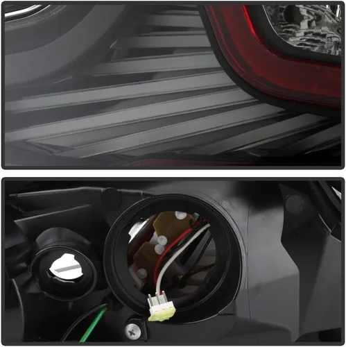 Vista 6 de ACANII - Para Infiniti G35 35GT Coupé 2003-2005 [Diseño de actualización de tubo LED] Luces traseras LED negras Lámparas de freno izquierda+derecha