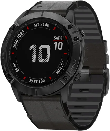 Vista 2 de Abanen Correa de reloj para Garmin epix Pro de 2.008 in, Fenix 8 de 2.008 in, Instinct 3 de 1.77 pulgadas, correa híbrida de silicona suave de Negro