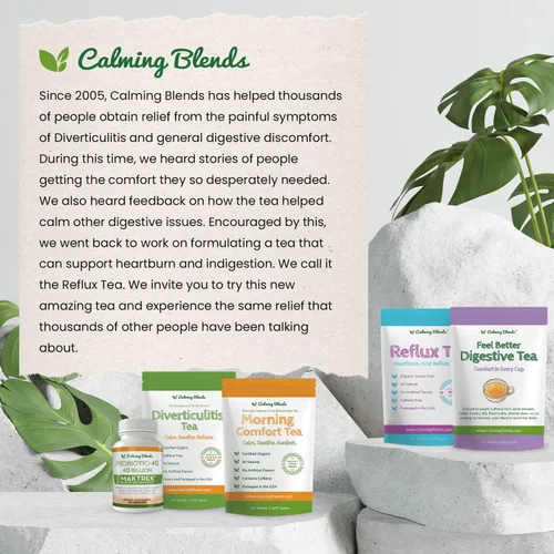 Vista 6 de CALMING BLENDS Té de hojas sueltas de reflujo ácido Reflujo ácido, acidez estomacal e indigestión Sin cafeína 36 tazas