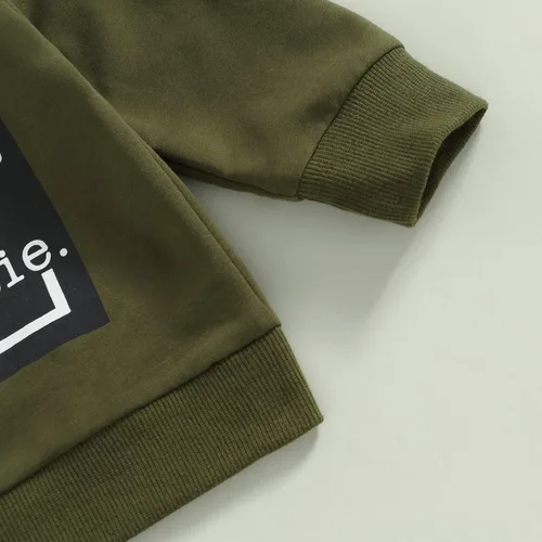 Vista 3 de Sasaerucure Conjunto de sudadera de manga larga con cuello redondo y pantalones de otoño e invierno para bebé niña