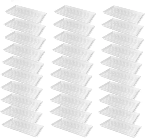Vista 5 de SUNPACK Bandeja de inicio de semillas de plástico poco profunda de 10 x 20 pulgadas, color negro, 1 pulgada, sin agujeros de drenaje, ideal