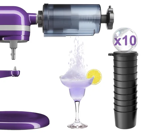 Vista 7 de Accesorio de hielo afeitado para batidora de pie KitchenAid, accesorio mejorado para máquina de cono de nieve con 8 moldes de hielo reutilizables