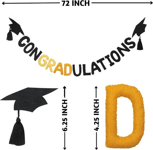 Vista 4 de Folkulture Pancarta de Graduación, Pancarta de Felicidades Graduado para Decoraciones de Graduación Clase de 2024, Pancarta de Felicitaciones