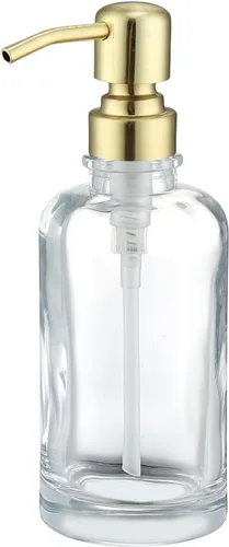 Vista 21 de Amber Glass Soap Dispenser,17oz, Black Pump Refillable, 304 Stainless Steel Pump, Liquid Hand Soap Dispenser, Bathroom Kitchen Sink Vanity