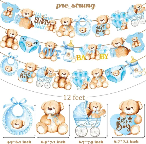 Vista 3 de Decoraciones de oso de peluche para baby shower, We Can Bearly Wait, decoraciones de fiesta de cumpleaños, guirnaldas y suministros temáticos de oso