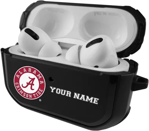 Vista 3 de Colegial - Funda negra duradera para Apple AirPods Pro (1ª/2ª generación) con mosquetón - Alabama Crimson Tide