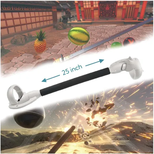 Vista 4 de OKAYCAT Beat Saber Handles Extension Grips for OculusMeta Quest 2 3 in 1 Upgraded Simple Install Fixed Clasp Protect Controller Grips with