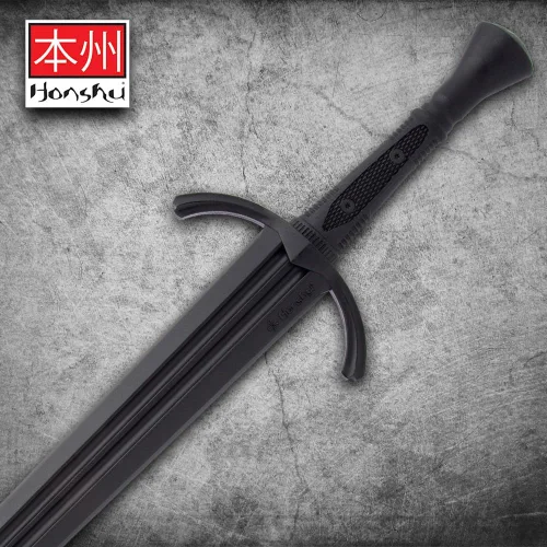 Vista 5 de Honshu Espada Ancha de Entrenamiento de Polipropileno Premium de Una Sola Mano Arma de Práctica Prácticamente Irrompible Mango Texturizado 40