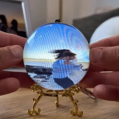 Vista 2 de Lámpara de esfera de memoria, bola de cristal 3D, proyector LED, luz nocturna para decoración del hogar y regalos