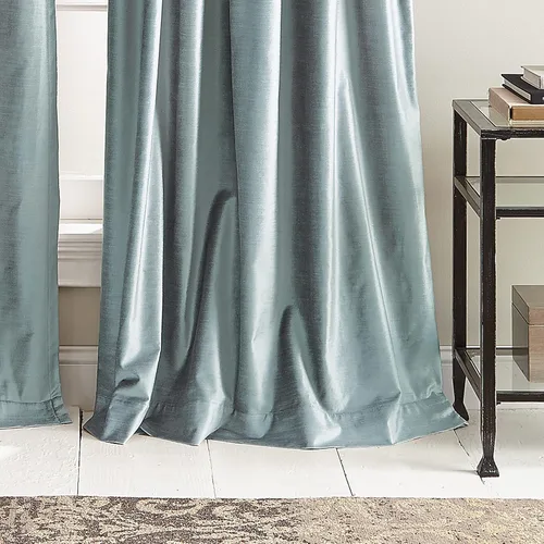 Vista 3 de DKNY Cortinas modernas con forro de terciopelo anudado, 84 pulgadas, azul Ventana, para sala de estar, dormitorio, largo, juego, a juego