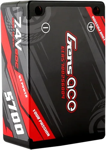 Vista 4 de Gens ace 5700mAh 7.4V 60C 2S3P HardCase Lipo Batería Sillín Pack 12 # con 0.157 in Bullet a T Plug (2 piezas)