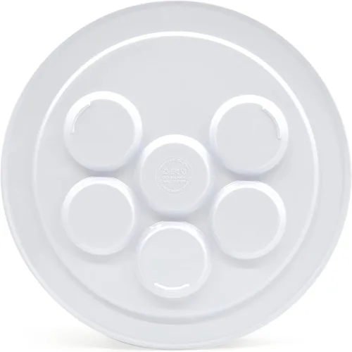 Vista 2 de The Dreidel Company Plato Seder de melamina de Pascua infantil con diseño de 10 plagas, Kaarah tradicional para pesaj de 9 pulgadas (paquete de 3)