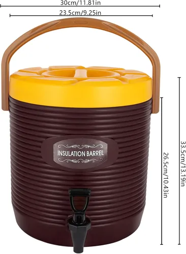 Vista 8 de Dispensador de bebidas frías y calientes, dispensador de bebidas aislado de 3.4 galones con grifo, cubo de acero inoxidable para bebidas frías