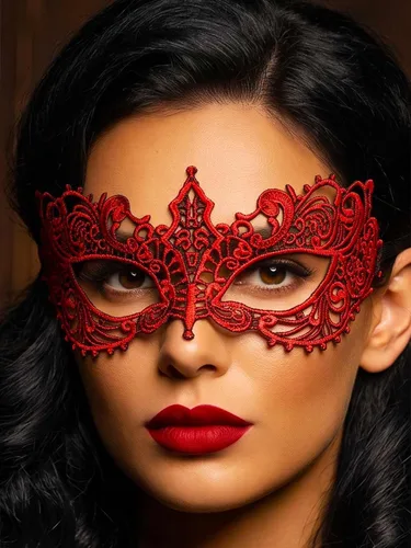 Vista 8 de HEREAD Máscara de encaje negra para disfraz de Halloween, máscara de ojos para mujer