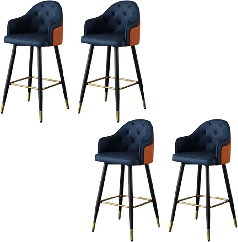 Vista 18 de Silla de bar, taburete de bar Glam con respaldo bajo, taburete tapizado para mostrador para Bristol (beige, taburete de 1 mostrador