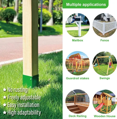 Vista 2 de Protector de poste ajustable de acero inoxidable 304 (rango de 3.3-6 pulgadas), protege buzones, cubierta y vallas de la lluvia y daños al