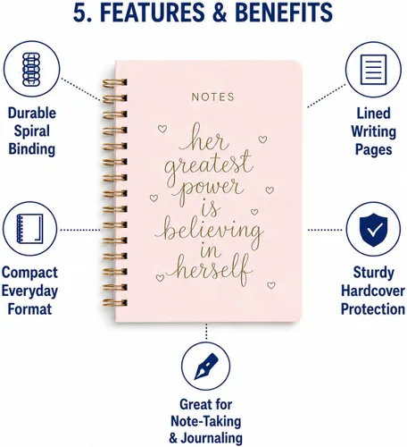 Vista 5 de WORLD TRAVELER Dayna Lee Collection - Cuaderno de espiral de tapa dura de 6 x 8 pulgadas, con 200 páginas forradas para escribir notas o uso