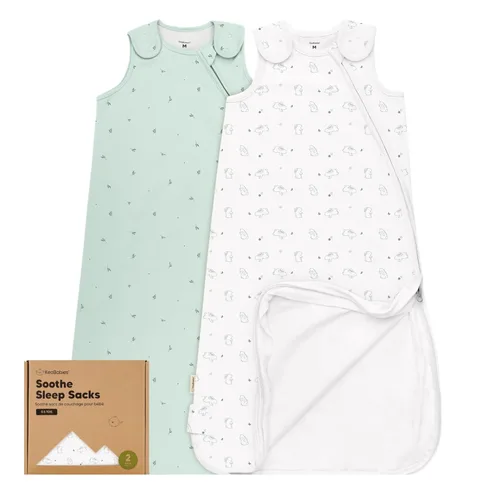 Vista 38 de Paquete de 2 sacos de dormir orgánicos para bebé, 100% algodón 0.5TOG (aguacate, 0-6 meses) Soft Breathable, Baby Wearable Blanket, Toddler