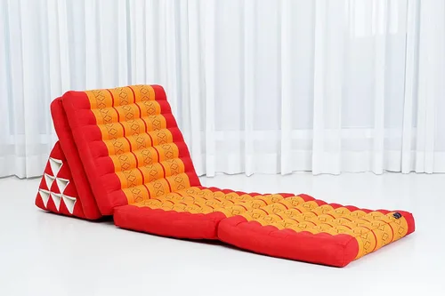 Vista 6 de Leewadee Cómodo colchón japonés de suelo, cama tailandesa con cojín triangular, colchón futón, tapete de masaje tailandés extra largo, 89 x 20 Sf02