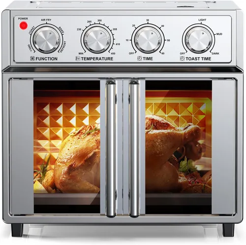 Vista 13 de Combinado de Tostador de Puerta Francesa Extra Grande con Freidora de Aire, Freidora de Aire de Puerta Doble Francesa de Gran Capacidad de 1700W