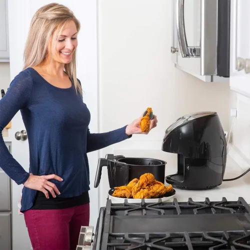 Vista 7 de Deco Chef Freidora de aire digital eléctrica sin aceite de 3.7 cuartos de galón para freír saludable (DAIRFR) con guante de horno resistente al