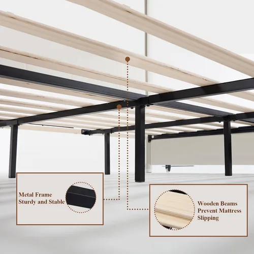 Vista 6 de Base de cama matrimonial con cabecera ajustable, plataforma tapizada con luces LED RGB, 4 cajones de almacenamiento y estación de carga