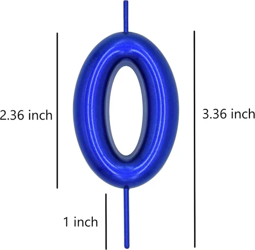 Vista 5 de DERVENTA Vela con Número Azul de 2.36 pulgadas Decoración de Fiesta Celebración Aniversario Cumpleaños Perfecto Brunch Postre Adorno para Pastel 1