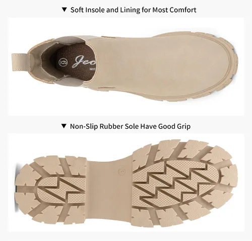 Vista 6 de Jeossy Botines Chelsea 9620 para mujer Botines elásticos con plataforma y suela de lengüeta a la moda