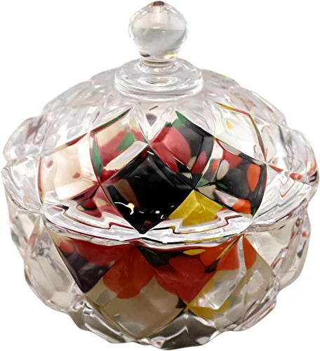 Vista 7 de Dependable Industries Inc. - Tazón de cristal para dulces y azúcar con tapa, perfecto para dulces, azúcar y cubos, adición esencial para café