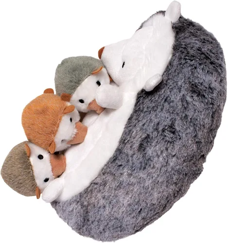 Vista 3 de Manhattan Toy Nursing Nissa Nurturing - Erizo de peluche con cerditos de peluche para bebés