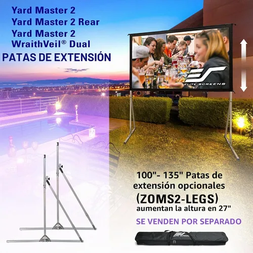 Vista 10 de Pantalla para proyector al aire libre con soporte 16:9, 8K 4K Ultra HD 3D, plegable y rápida YardMaster 2 Dual Proyección delantera y trasera