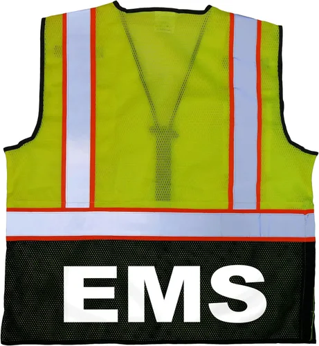 Vista 2 de Chaleco de seguridad EMS Survivor, Tipo R Clase 2, logotipos reflectantes con bolsillo trasero gigante.