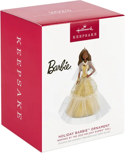 Vista 3 de Adorno de Navidad Hallmark Keepsake 2023, Barbie Holiday Negra 2023, Regalos de Barbie