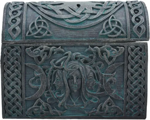 Vista 5 de Ebros Celta Triple Diosa Madre Doncelta Crone - Joyero decorativo con Trinity Triune Knotwork Wicca Witchcraft Accent 4.75 pulgadas de ancho