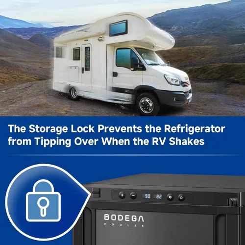 Vista 6 de BODEGA Refrigerador mejorado de 12 voltios, control de aplicación para refrigerador de caravana, refrigerador y congelador RV de 45 L