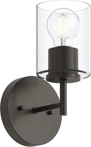 Vista 38 de Progress Lighting Lámpara moderna de tocador de baño de cristal blanco grabado con 4 luces, colección Replay, níquel cepillado (P2160-09)