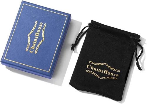 Vista 7 de ChainsHouse Collar Magen Star of David para hombres y mujeres, acero inoxidablechapado en oro de 18 quilates, colgante de etiqueta de perro judío