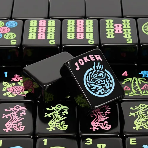 Vista 2 de American Mahjong - Juego de azulejos Mahjongg, 166 azulejos negros