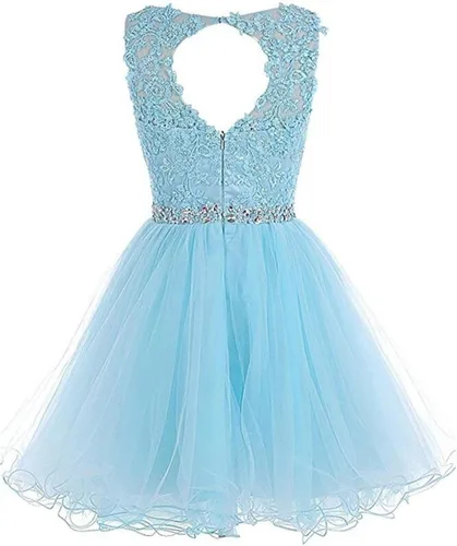 Vista 2 de Dydsz - Vestido corto de tul para baile, fiesta o graduación modelo D126