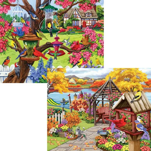 Vista 4 de Bits and Pieces - Paquete múltiple 4 en 1 de 300 piezas de rompecabezas para adultos - Juego de rompecabezas de 300 piezas de Nancy Wernersbach