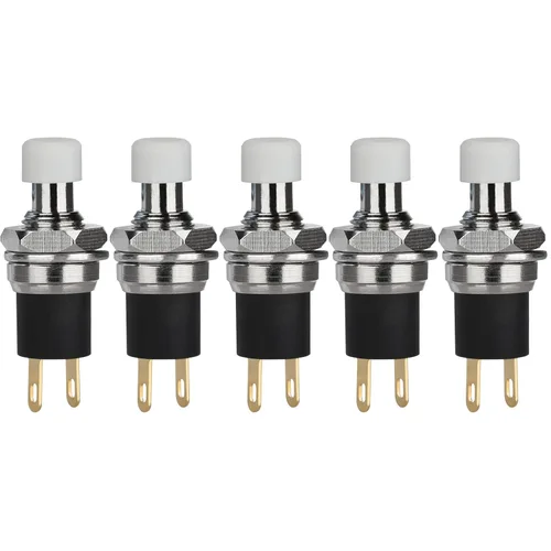 Vista 13 de 5 piezas de interruptor de botón de presión de tipo de cierre automático SPST Dash ON/Off azul AC 250V/3A