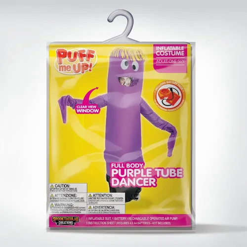 Vista 7 de Spooktacular Creations Disfraz inflable de tubo de bailarina, brazo ondeando loco, disfraz de Halloween tamaño adulto
