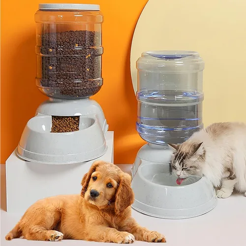 Vista 6 de Comederos automáticos para perros - Dispensador de comida por gravedad de 3 galones de capacidad para perros grandes y gatos