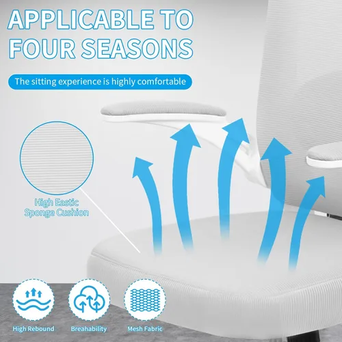 Vista 15 de Silla de oficina ergonómica, silla de juegos de PC, silla giratoria de malla ajustable para computadora, silla de oficina con reposacabezas