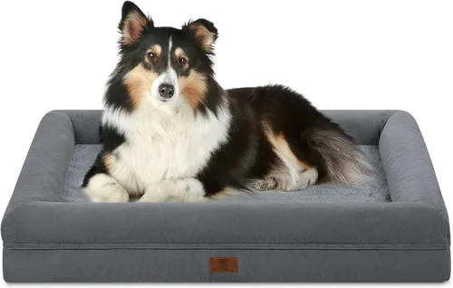 Vista 15 de Cama ortopédica grande para perros, cama impermeable para perros con funda extraíble, sofá suave para mascotas con 4 lados extraíbles y base