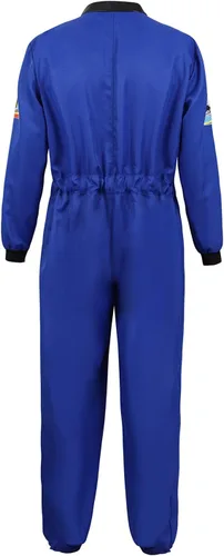 Vista 3 de Lehauya - Disfraz de astronauta para hombre, traje de vuelo del piloto, enterizo de prisionero, para Halloween, disfraces para adultos
