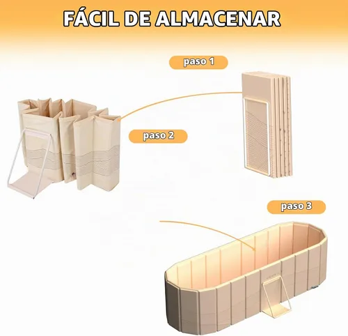Vista 5 de Bañera portátil para adultos de 59 pulgadas, grande, plegable, sin